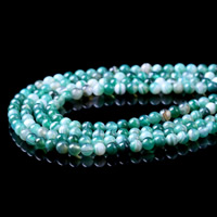 Natürliche Streifen Achat Perlen, rund, 4mm, Bohrung:ca. 1mm, ca. 90PCs/Strang, verkauft per ca. 15 ZollInch Strang