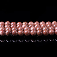 Goldstone Beads, Ronde, 4mm, Gat:Ca 1mm, Ca 90pC's/Strand, Per verkocht Ca 15 inch Strand