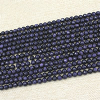 blauer Goldsand Perle, rund, synthetisch, verschiedene Größen vorhanden, Länge:ca. 15 ZollInch, ca. 3SträngeStrang/Tasche, verkauft von Tasche