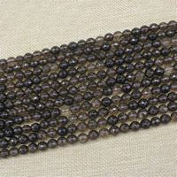 Natural Smoky Quartz Beads Round & faceted Sold Per Approx 15 Inch Strand