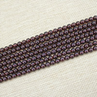Prirodni Garnet perle, Granat, Krug, prirodan, različite veličine za izbor, Prodano Per Približno 15 inčni Strand