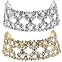 Crystal Choker Zinc Alloy with Crystal with 3.1 lnch extender chain plated faceted 50mm Sold Per Approx 13.3 Inch Strand