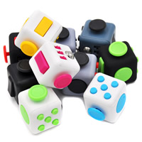 Plastic Fidget Cube, Square, different styles for choice, 62x62x43mm, 33mm, 3PCs/Bag, Sold By Bag