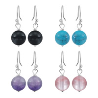 Acrylic Jewelry Earring, iron earring hook, Round, platinum color plated, for woman, more colors for choice, 10-20mm, Sold By Pair