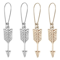 Zinc Alloy Drop Earring iron kidney earring hook Arrow plated for woman lead & cadmium free 10-50mm Sold By Pair