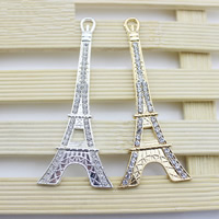 Mobile Phone DIY Decoration, Tibetan Style, Eiffel Tower, plated, with rhinestone, more colors for choice, lead & cadmium free, 32x82mm, Hole:Approx 2mm, 4PCs/Bag, Sold By Bag