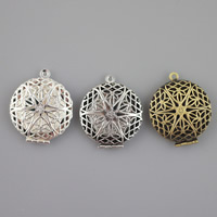 Brass Locket Pendants, Flat Round, plated, hollow, more colors for choice, lead & cadmium free, 27mm, Hole:Approx 3-5mm, Sold By PC