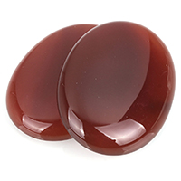 agate rouge cabochon, ovale plat, naturel, rouge, protéger l'environnement, sans nickel, plomb et cadmium, 30x40mm, 10PC/lot, Vendu par lot