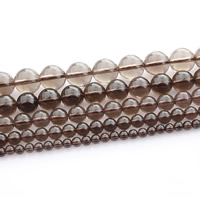 Naturlige Smoky Quartz perler, Runde, forskellig størrelse for valg, Solgt Per Ca. 15 inch Strand
