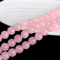 Rose Quartz Beads, Round, natural, Length:Approx 15.5 Inch, Approx 2Strands/Bag, Sold By Bag