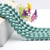 turchese sintetico perla, Cerchio, formato differente per scelta, verde, Venduto per Appross. 15.5 pollice filo