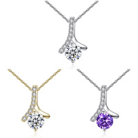 Cubic Zirconia Brass Pendants plated with cubic zirconia lead & cadmium free Approx 2-3mm Sold By PC