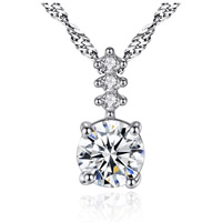 Cubic Zirconia Brass Pendants platinum plated with cubic zirconia lead & cadmium free Approx 2-3mm Sold By Bag