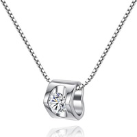 Cubic Zirconia Brass Pendants Heart platinum plated with cubic zirconia lead & cadmium free Approx 5-6mm Sold By Bag