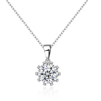 Cubic Zirconia Brass Pendants Flower platinum plated with cubic zirconia lead & cadmium free Approx 2-4mm Sold By Bag