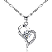Cubic Zirconia Brass Pendants Heart platinum plated with cubic zirconia lead & cadmium free Approx 2-4mm Sold By Bag