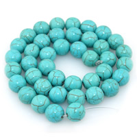 turchese sintetico perla, Cerchio, formato differente per scelta, Foro:Appross. 1mm, Venduto per Appross. 15 pollice filo