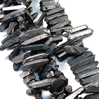 Quartz Beads plumbum black color plated faceted 21-48x8-11x7-12mm Approx 1mm Approx Sold Per Approx 16 Inch Strand