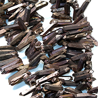 Quartz Beads, faceted, coffee color, 23-42x8-10x8-11mm, Hole:Approx 1mm, Approx 54PCs/Strand, Sold Per Approx 16 Inch Strand
