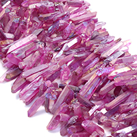 Quartz Beads, faceted, bright rosy red, 11-34x3-5x4-8mm, Hole:Approx 1mm, Approx 66PCs/Strand, Sold Per Approx 16 Inch Strand