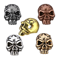 Tibetan Style Jewelry Beads, Skull, plated, blacken, more colors for choice, nickel, lead & cadmium free, 9x12x10mm, Hole:Approx 1.5mm, 100PCs/Lot, Sold By Lot