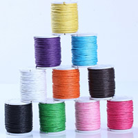 Wax Cord, Waxed Linen Cord, with plastic spool, mixed colors, 1mm, 10PCs/Lot, Approx 10m/PC, Sold By Lot