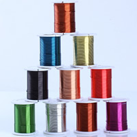 Blås Wire, mässingstråd, med plast slid, plated, med målad, blandade färger, 0.3mm, 10PC/Lot, Ca 10m/PC, Säljs av Lot