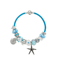 European Bracelet Zinc Alloy with cowhide cord & Rhinestone Clay Pave & Crystal & Lampwork plated charm bracelet & for woman & faceted & with rhinestone nickel lead & cadmium free Sold By Strand