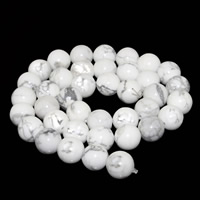 Natural White Turquoise Beads, Round, different size for choice, Hole:Approx 1mm, Sold Per Approx 15 Inch Strand