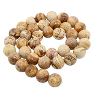 Bild Jaspis Perlen, rund, natürlich, verschiedene Größen vorhanden, Bohrung:ca. 1mm, verkauft per ca. 15 ZollInch Strang