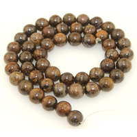 Bronzite Stone perle, Krug, prirodan, različite veličine za izbor, Rupa:Približno 1mm, Prodano Per Približno 15 inčni Strand