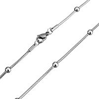 Stainless Steel Chain Necklace, Unisex & snake chain, original color, 3.5x4mm, 1.5mm, Length:Approx 20 Inch, 10Strands/Lot, Sold By Lot
