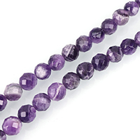 Natural Amethyst Beads, Round, 64-sided & February Birthstone & different size for choice & faceted, Hole:Approx 0.5-1.5mm, Sold Per Approx 15.5 Inch Strand