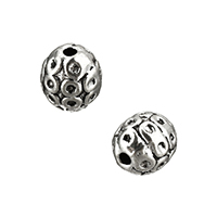 Tibetan Style Jewelry Beads, Oval, antique silver color plated, nickel, lead & cadmium free, 9x8x8mm, Hole:Approx 1.2mm, 200PCs/Lot, Sold By Lot