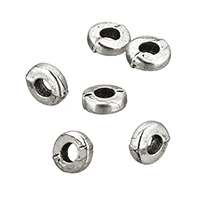 Tibetan Style Jewelry Beads, Donut, antique silver color plated, nickel, lead & cadmium free, 6x2mm, Hole:Approx 2.3mm, 500PCs/Lot, Sold By Lot