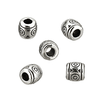 Tibetan Style Jewelry Beads, Drum, antique silver color plated, nickel, lead & cadmium free, 6x6.50x6.50mm, Hole:Approx 2.8mm, 200PCs/Lot, Sold By Lot