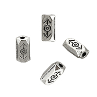 Tibetan Style Jewelry Beads, Column, antique silver color plated, nickel, lead & cadmium free, 4x8x3mm, Hole:Approx 1mm, 500PCs/Lot, Sold By Lot