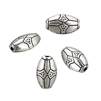 Zinc Alloy Jewelry Beads Oval antique silver color plated nickel lead & cadmium free Approx 1mm Sold By Lot