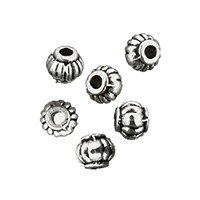 Tibetan Style Jewelry Beads, Rondelle, antique silver color plated, nickel, lead & cadmium free, 4x5x5mm, Hole:Approx 1.2mm, 500PCs/Lot, Sold By Lot