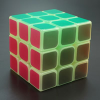 Speed-Puzzle Magic Rubik Würfel Spielzeug, Kunststoff, mit Brief Muster, farbenfroh, 57x57x57mm, verkauft von PC