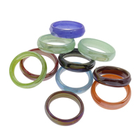 Unisex-Finger-Ring, Lampwork, Kreisring, gemischte Farben, 22x5mm, Größe:6.5, 100PCs/Tasche, verkauft von Tasche