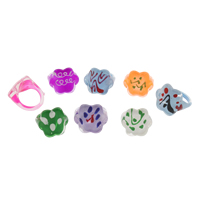 Children Finger Ring Resin for children & mixed lead & cadmium free US Ring Sold By Bag