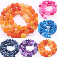 Effloresce Agate Beads, Round, different size for choice, more colors for choice, Hole:Approx 1mm, Sold Per Approx 15 Inch Strand