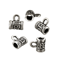 Tibetan Style Bail Beads, Column, antique silver color plated, nickel, lead & cadmium free, 10x10.50x6mm, Hole:Approx 3.6mm, 2x3mm, 300PCs/Lot, Sold By Lot