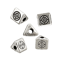 Zinc Alloy Jewelry Beads Triangle antique silver color plated nickel lead & cadmium free Approx 1.5mm Sold By Lot