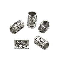 Zinc Alloy European Beads Column antique silver color plated without troll & hollow nickel lead & cadmium free Approx 5mm Sold By Lot