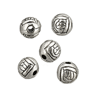 Tibetan Style Jewelry Beads, Round, antique silver color plated, nickel, lead & cadmium free, 6mm, Hole:Approx 1mm, 400PCs/Lot, Sold By Lot