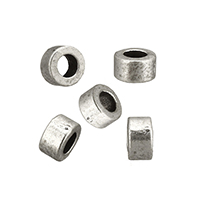 Abalorios de Aleación de Zinc , Toroidal, chapado en color de plata antigua, libre de níquel, plomo & cadmio, 3x6x6mm, agujero:aproximado 3mm, 500PCs/Grupo, Vendido por Grupo