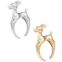 Zinc Alloy Cuff Finger Ring Deer plated adjustable & for woman lead & cadmium free 15-16mm US Ring Sold By PC