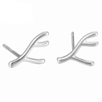 Brass Stud Earring Branch silver color plated for woman nickel lead & cadmium free Sold By Pair